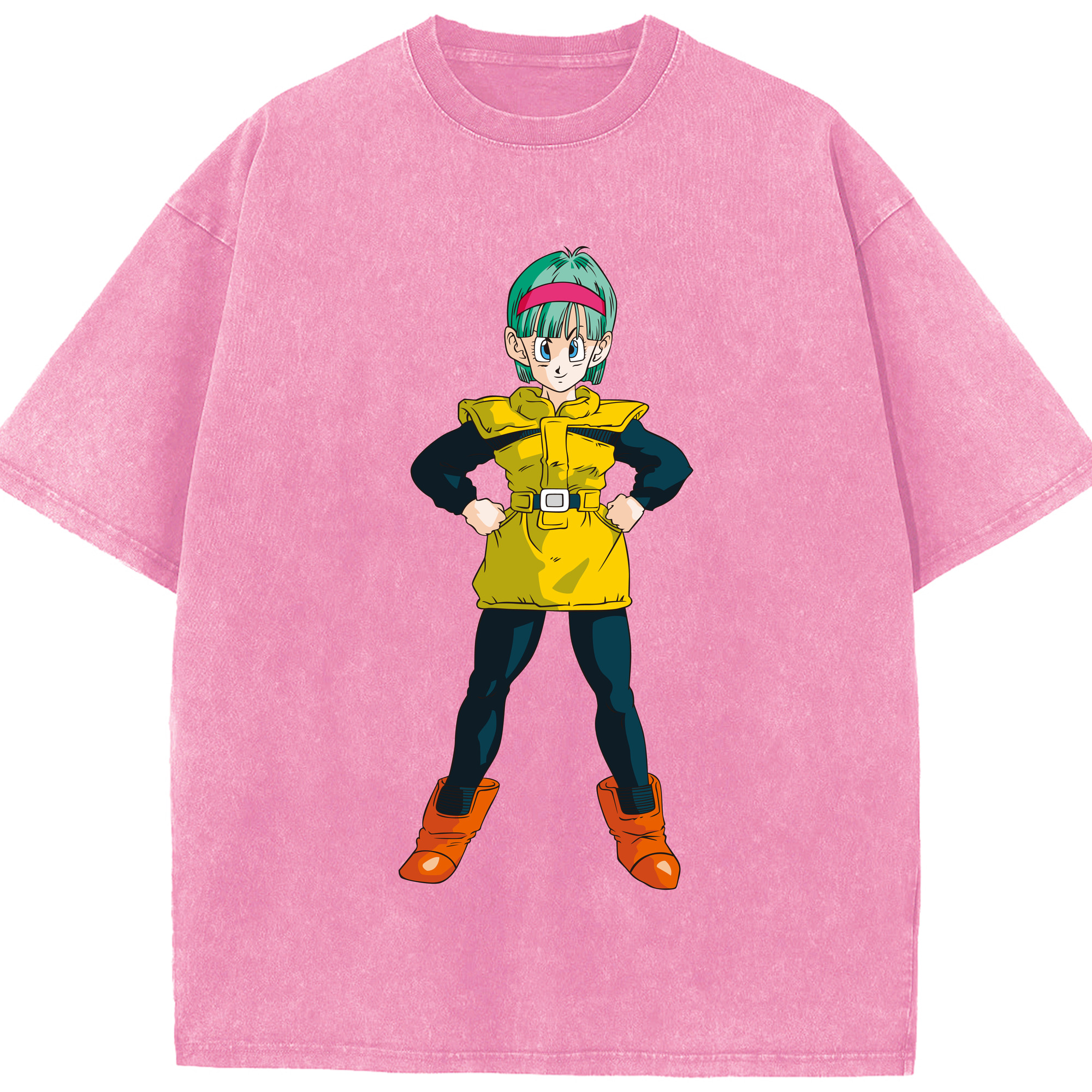 （画像用） ドラゴンボール ブルマ DRAGON BALL Bulma 綿100% ヴィンテージ風 半袖Tシャツ（フロントプリント）